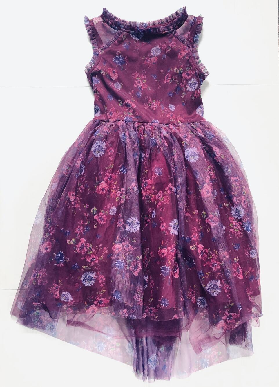 ZENZI GIRLS PURPLE FLORAL DRESS SIZE 7/8
